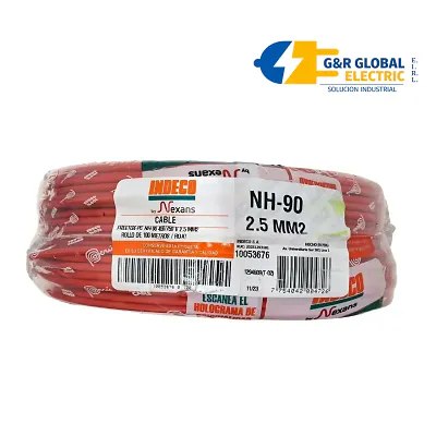 Cable NH-90 libre de halógenos 2.5 mm² rojo 450/750 V Indeco