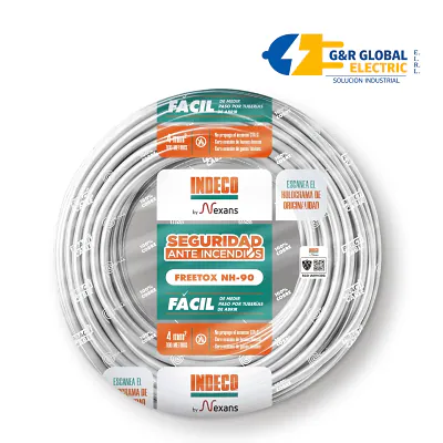 Cable NH-90 libre de halógenos 4 mm² blanco Indeco