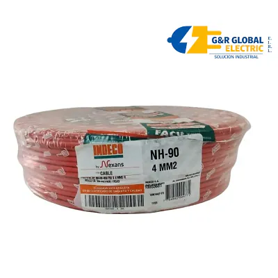 Cable NH-90 libre de halógenos 4 mm² rojo 450/750 V Indeco