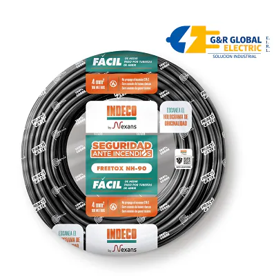 Cable NH-90 libre de halógenos 6 mm² negro 450/750 V Indeco