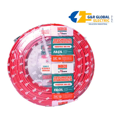 Cable NH-90 libre de halógenos 6 mm² rojo 450/750 V Indeco