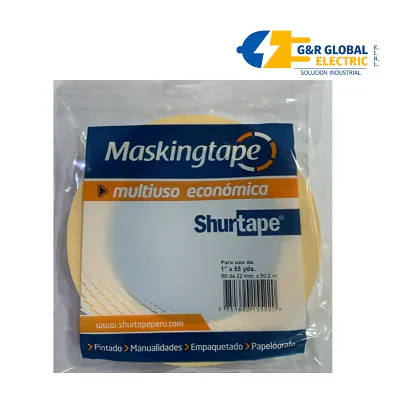 Cinta masking tape crepé 1" x 55 yardas Shurtape