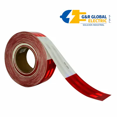 Cinta reflectiva rojo/blanco 2" x 50 yardas 3M