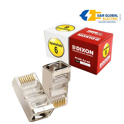 Conector RJ45 categoria 6 para cableado de red Dixon