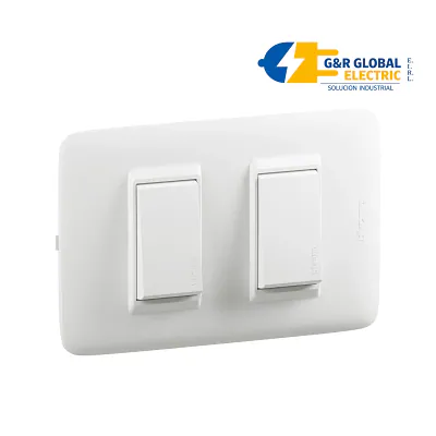 Interruptor doble 3 vías blanco 10A 250V AP1201B Bticino