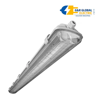 Luminaria hermética 2x18W T8 600 mm IP65 IK08 Navia