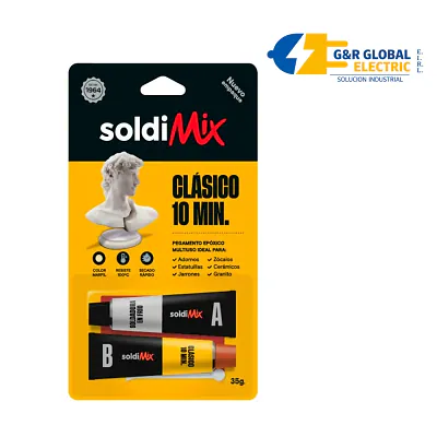 Pegamento epóxico extrafuerte A+B 35 g 10 minutos Soldimix