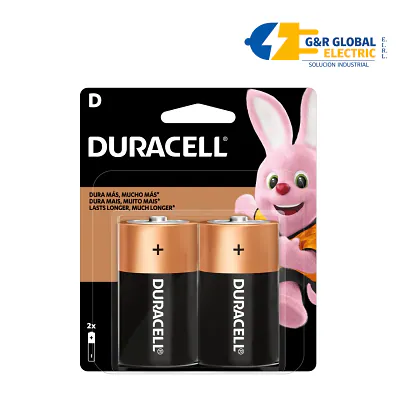 Pila alcalina tipo D LR20 1.5 V Duracell para linternas y radios