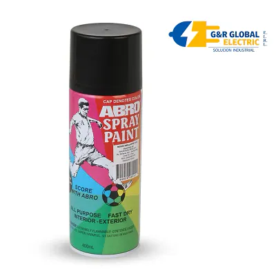Pintura en spray negro brillante 400 ml 011C Abro